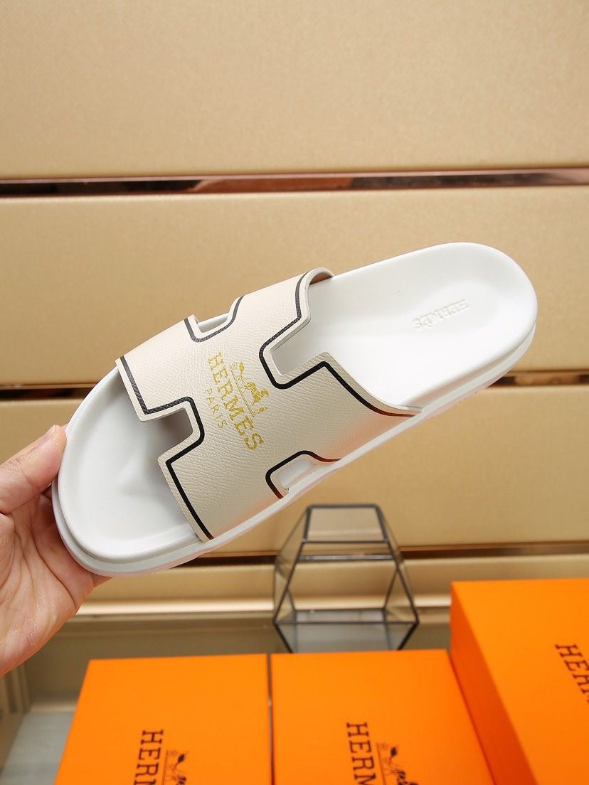 HM Men's Slide Beige Cowhide 544092