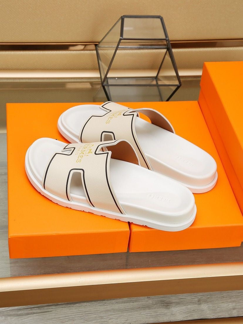 HM Men's Slide Beige Cowhide 544092