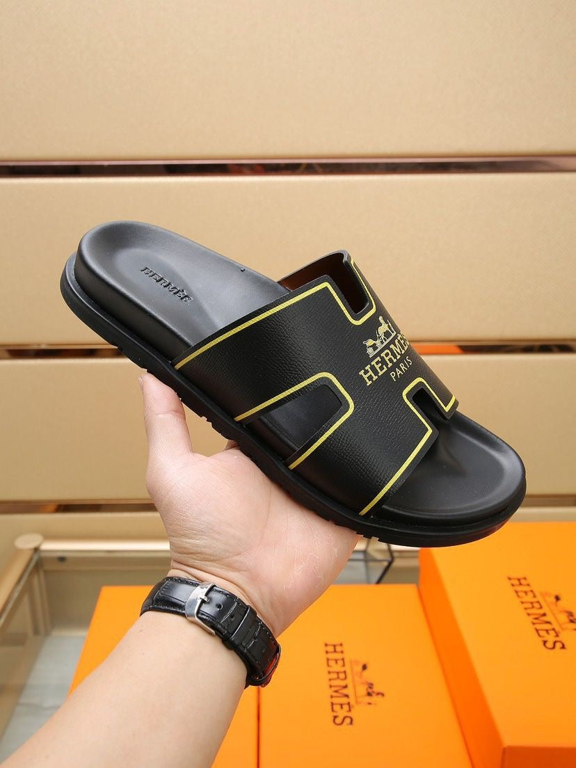 HM Men's Slide Black Cowhide 544093