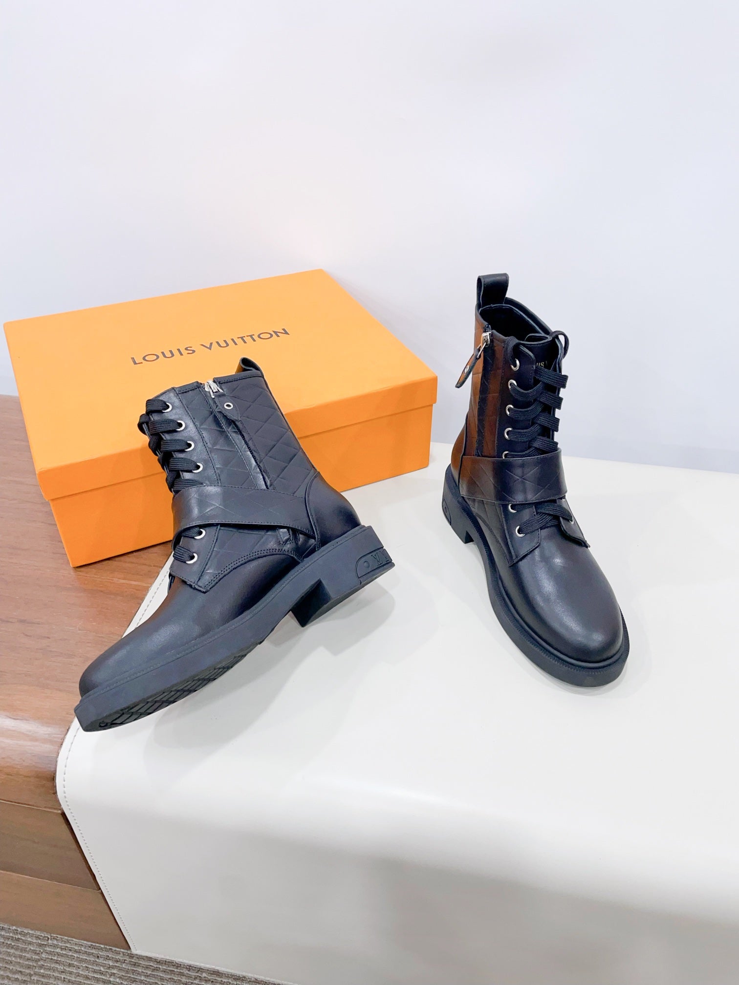 LV Westside Ankle Boot Plain Black Calfskin
