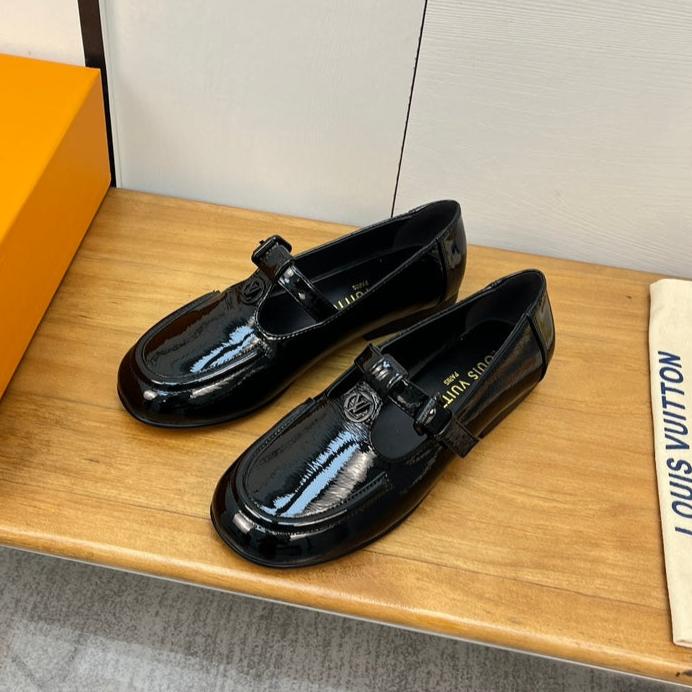 LV Soho Flat Mary Jane Black Calfskin