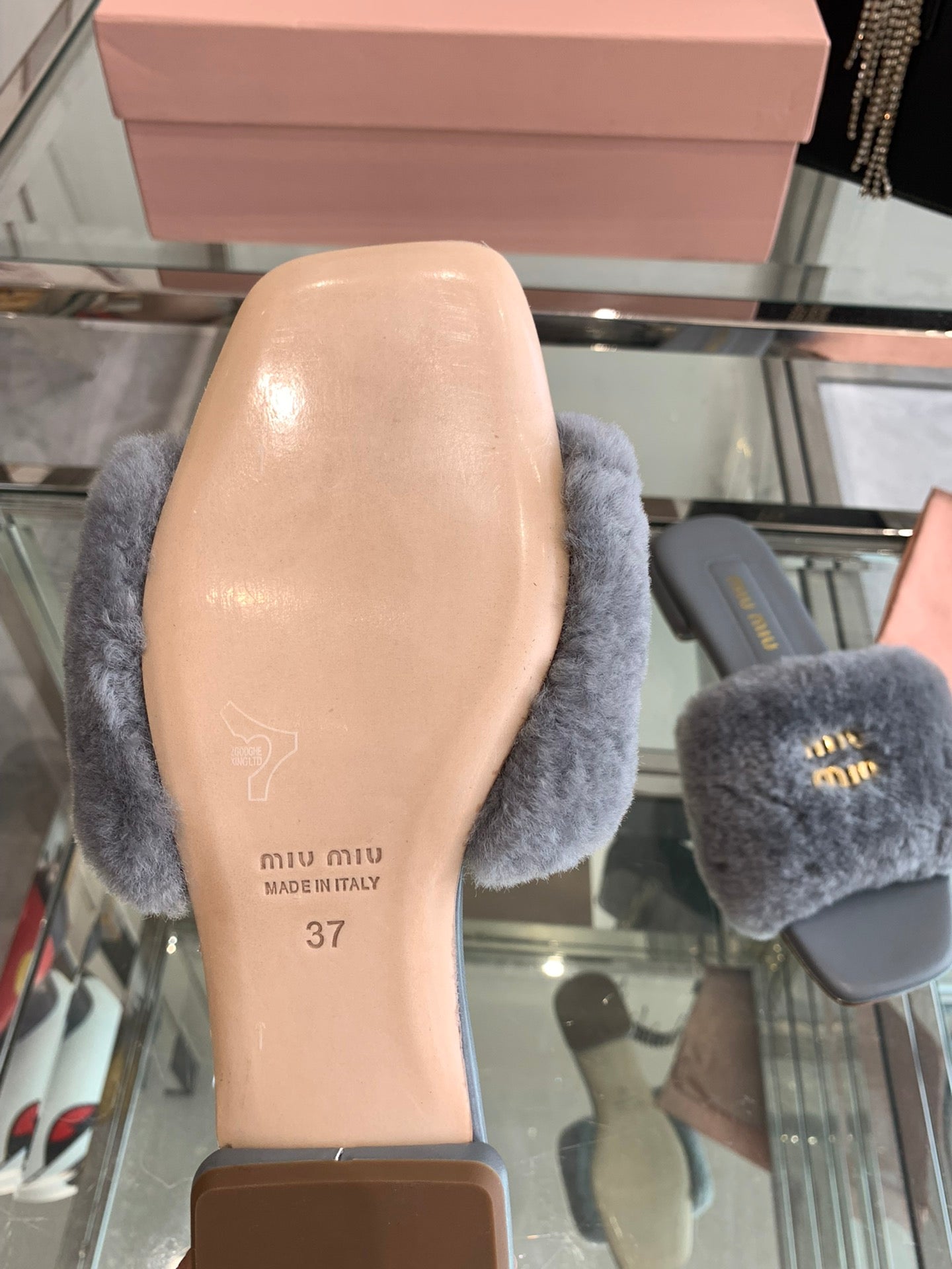 Miu Slippers Grey Super Soft Wool