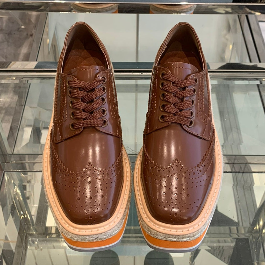 Prada 2026 Spazzolato Platform Loafers 60mm Leather 177126