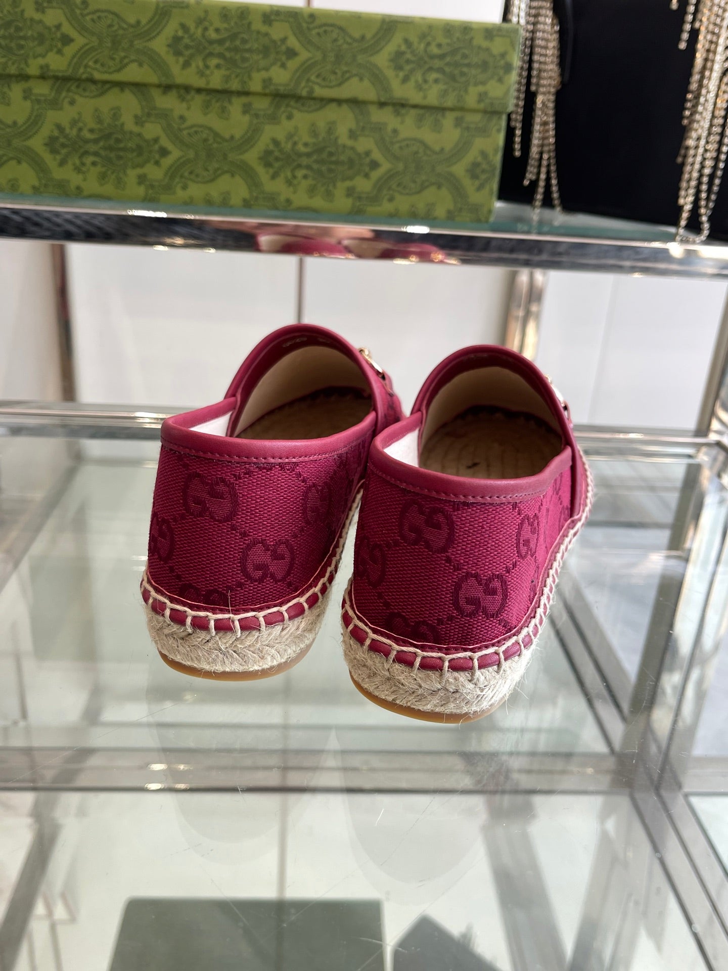 GC 2025 Espadrille With Horsebit Red Burgundy Canvas 292314