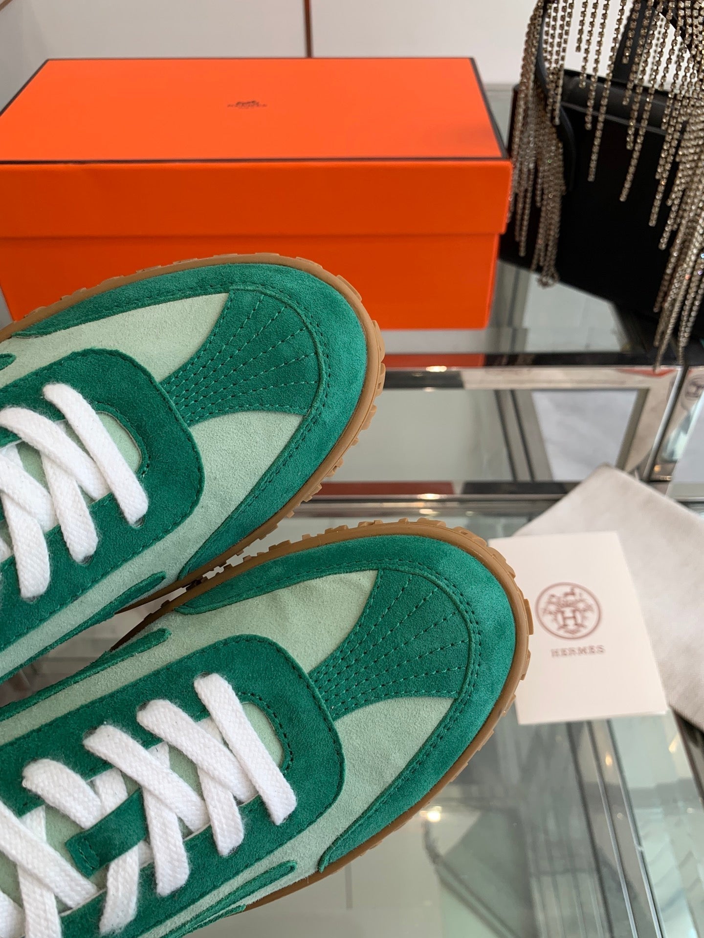 HM Jet Sneaker Green Suede 292278