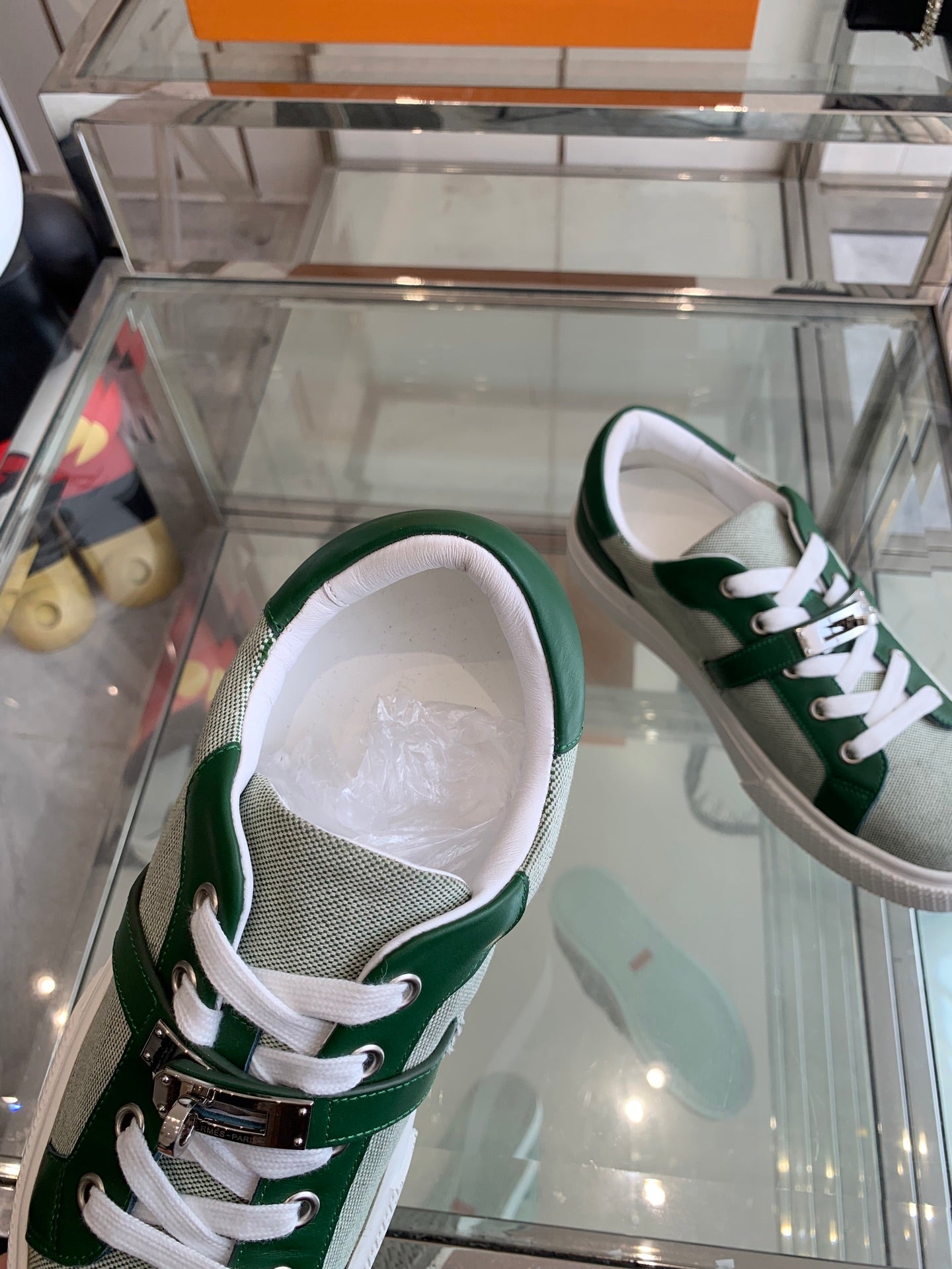 HM Day Sneaker Green Canvas Calfskin 291813