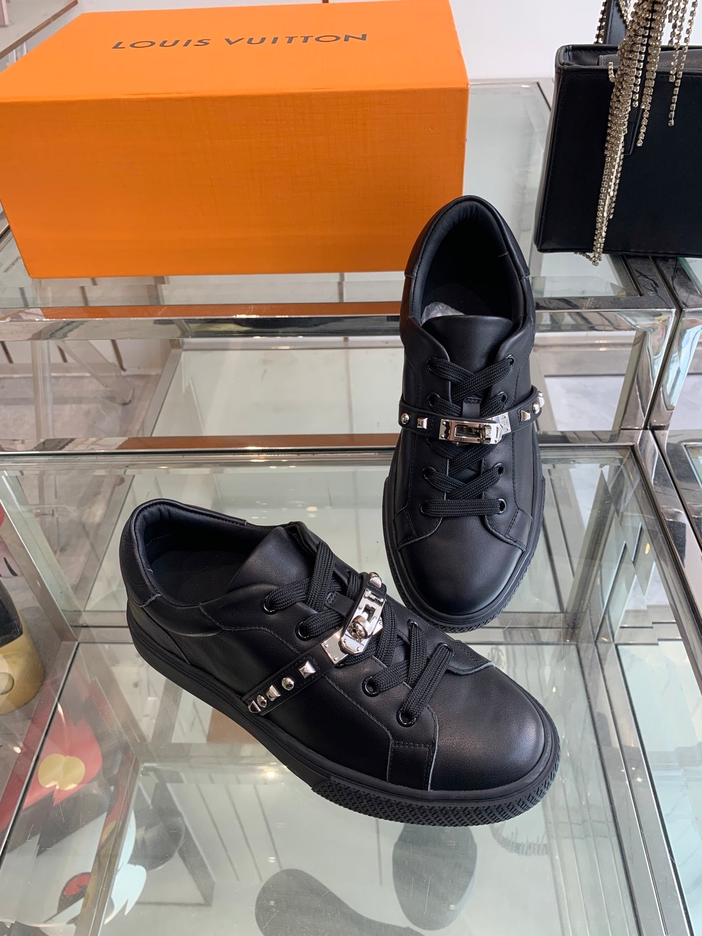 HM Day Sneaker Glossy Black Calfskin 291819