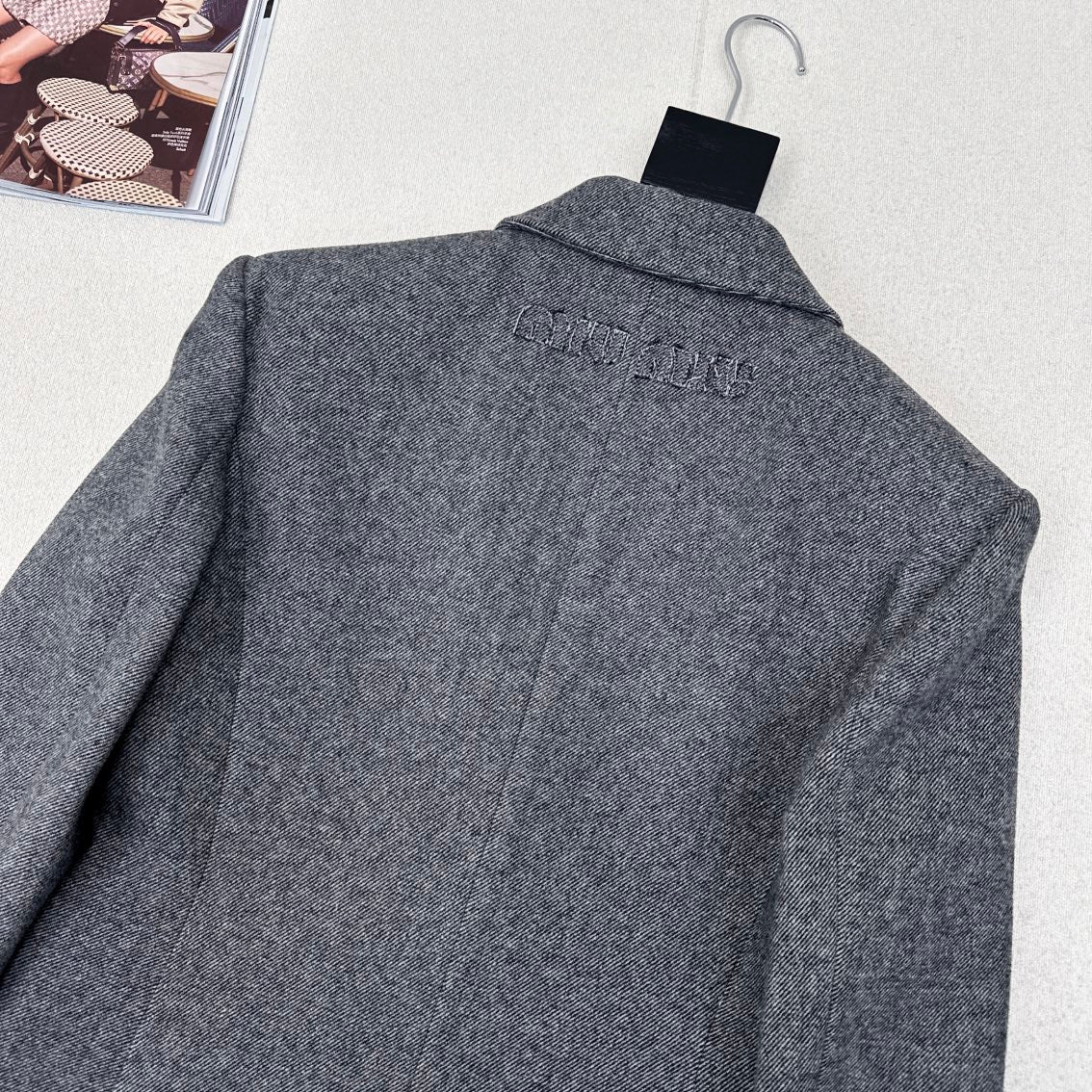 Miu Miu 25 Suit Jacket Gray Polyester Wool