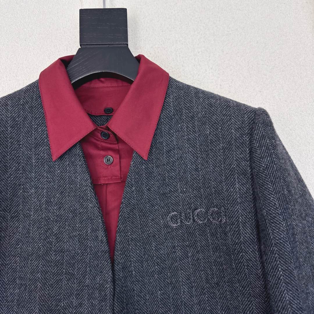Gucci Patchwork Suit Jacket Encora Red Cotton
