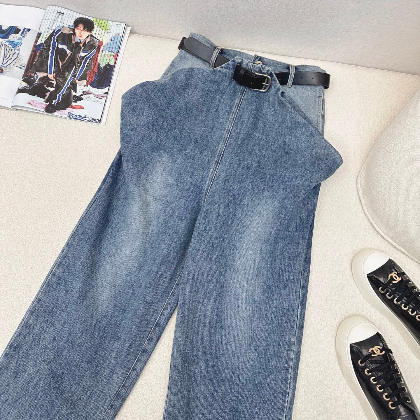 Loewe 25 Straight Jeans Blue Denim Cotton