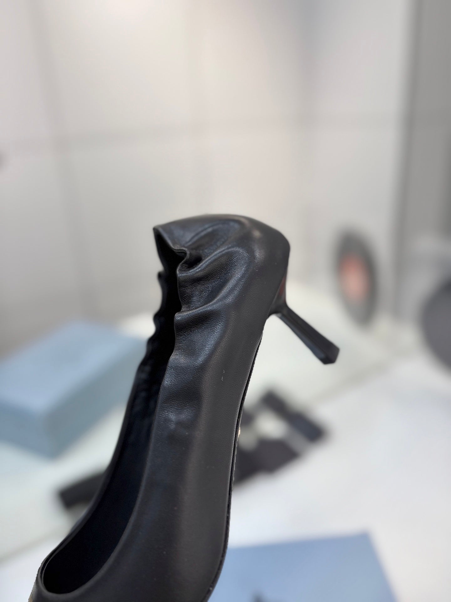 PRA 26S Pointed Toe High Heels 55 Black Cowhide 627130