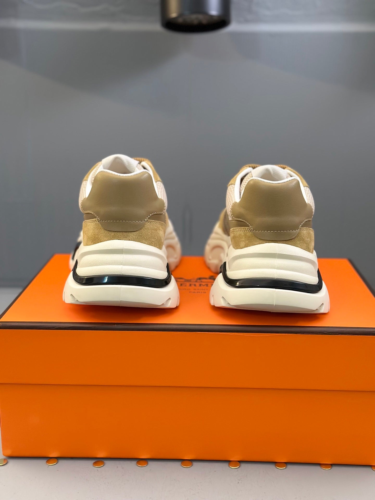 HM Men's Sneaker Moss Green Mesh Calfskin 541266