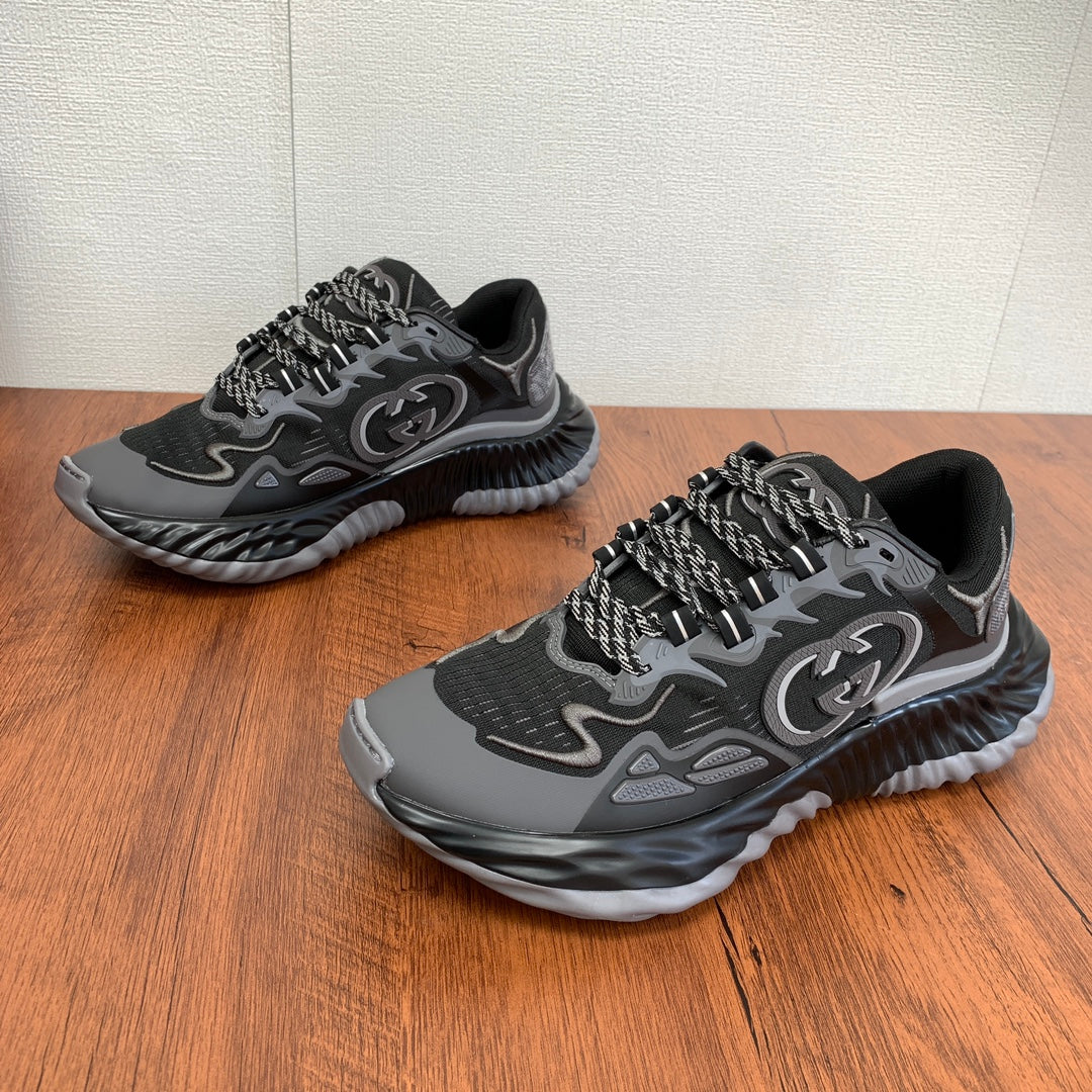 GG Men's Ripple Sneaker Black Mesh 536982