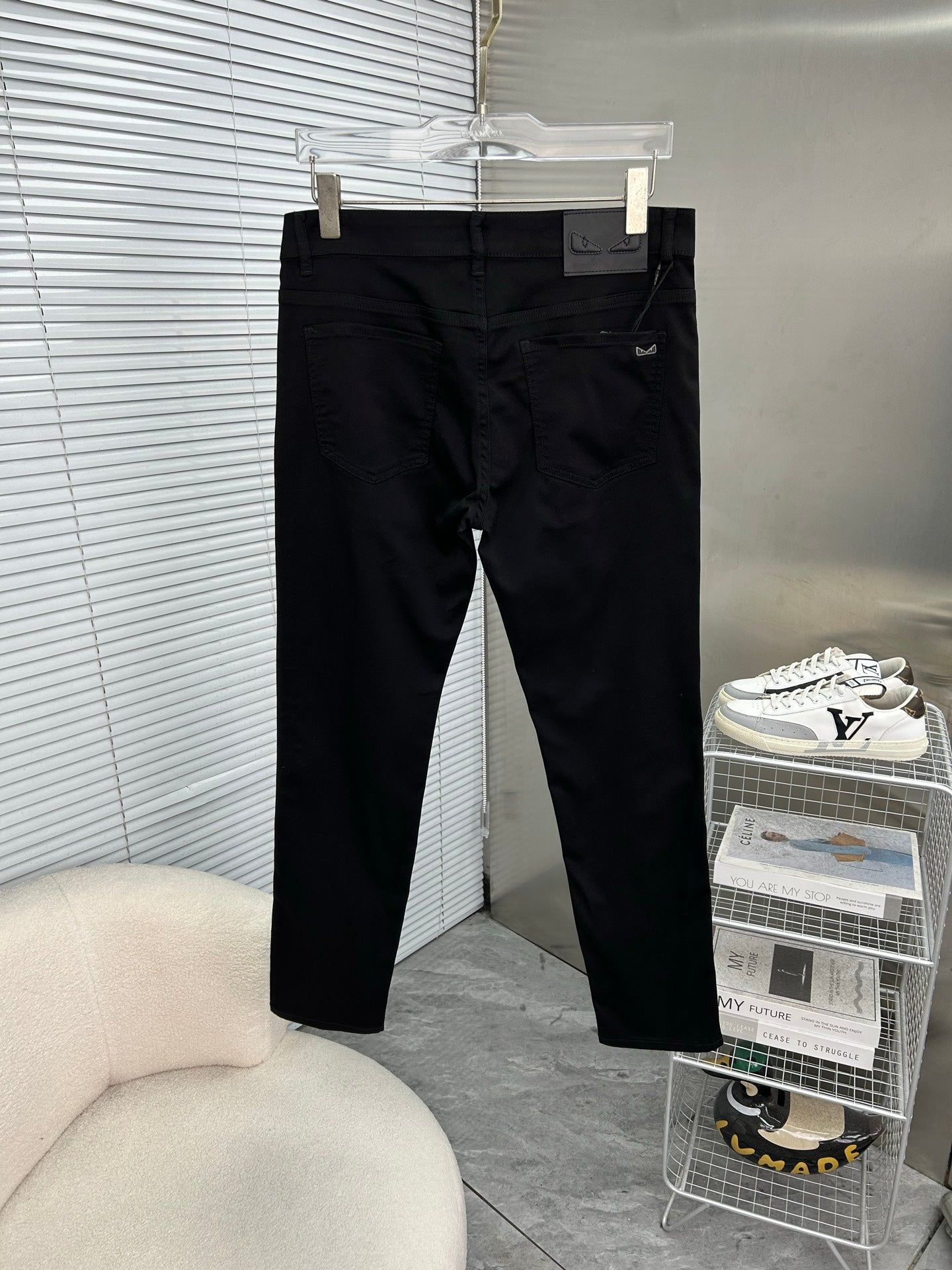 Fendi 2026 Men's Jeans Black Denim Fabric 802280