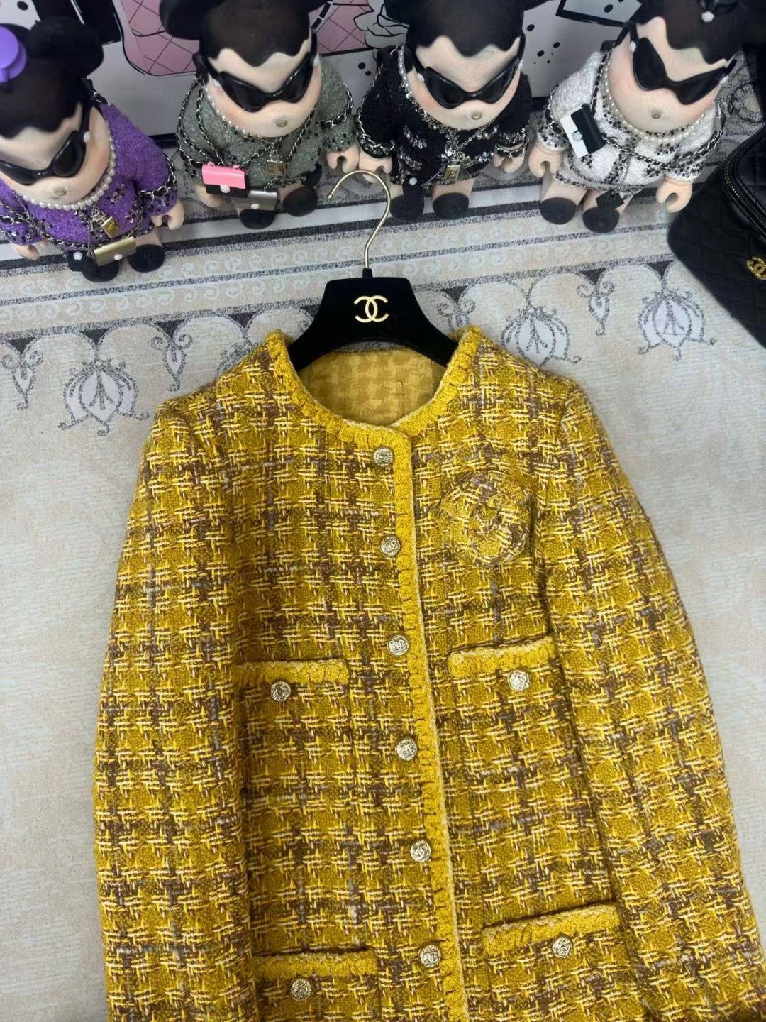 CC  Long Coat Dress Yellow Wool Cotton 251966