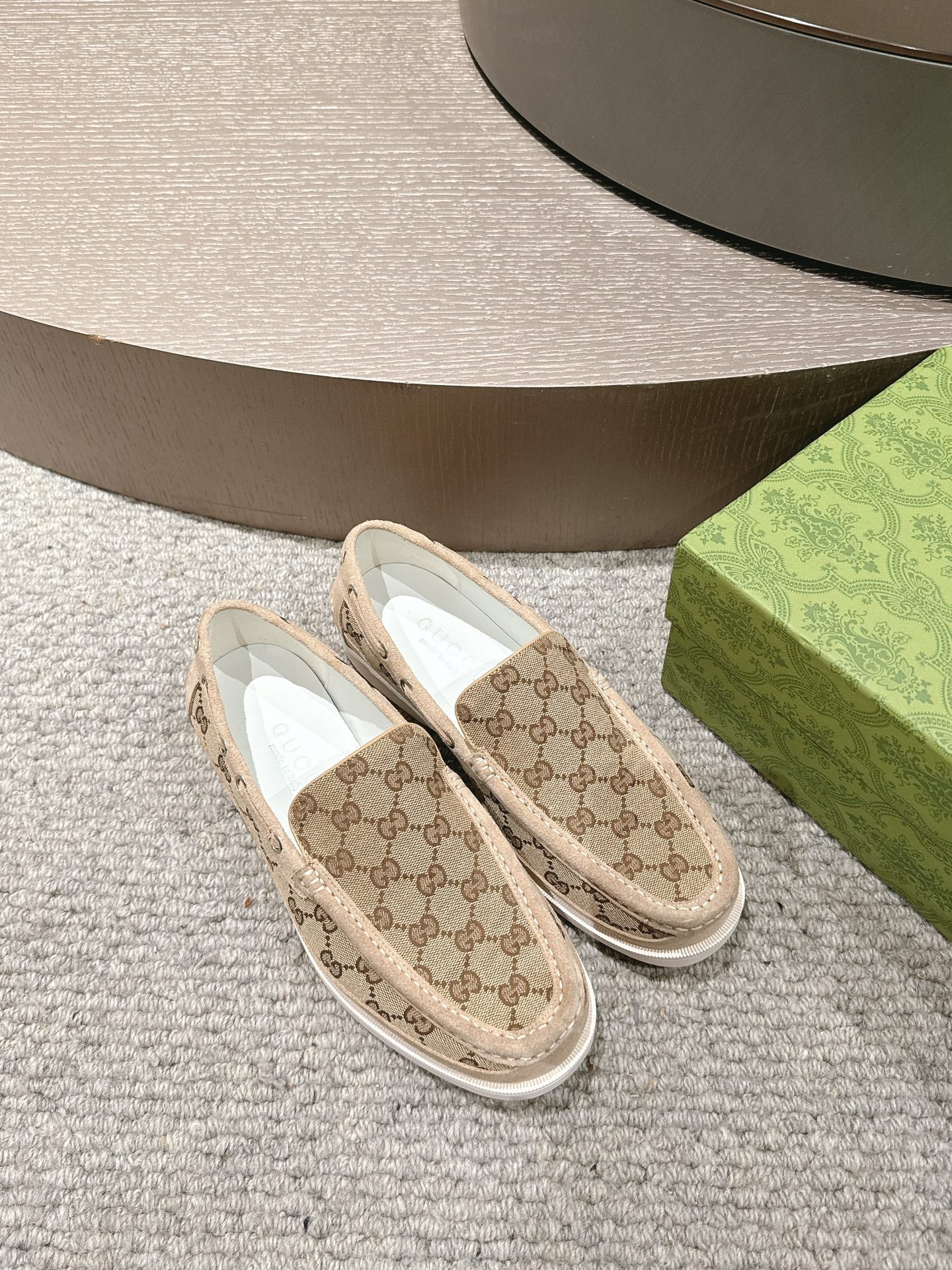 GG Men's 25 Original GG Loafer Brown Canvas 592172