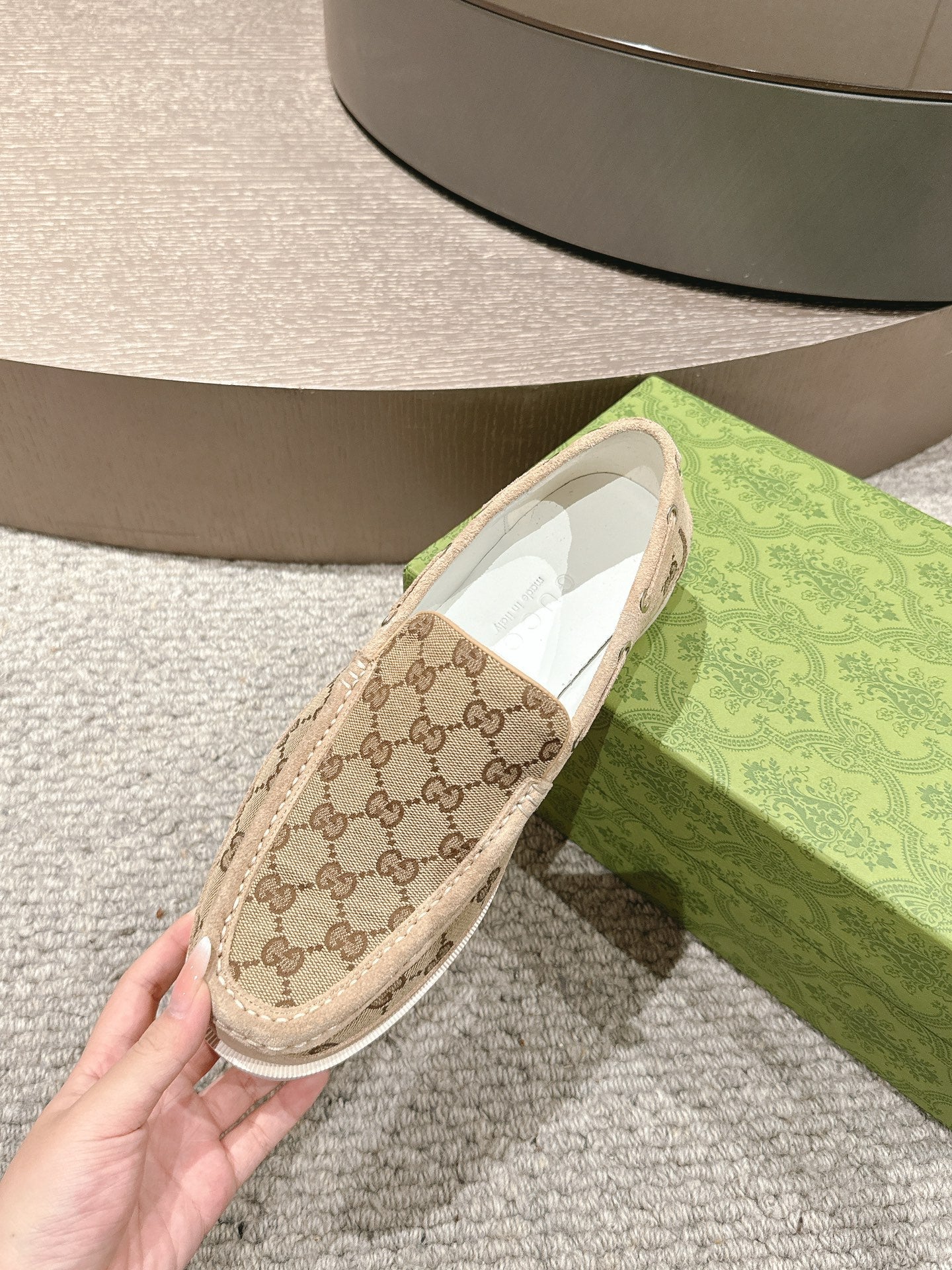 GG Men's 25 Original GG Loafer Brown Canvas 592172