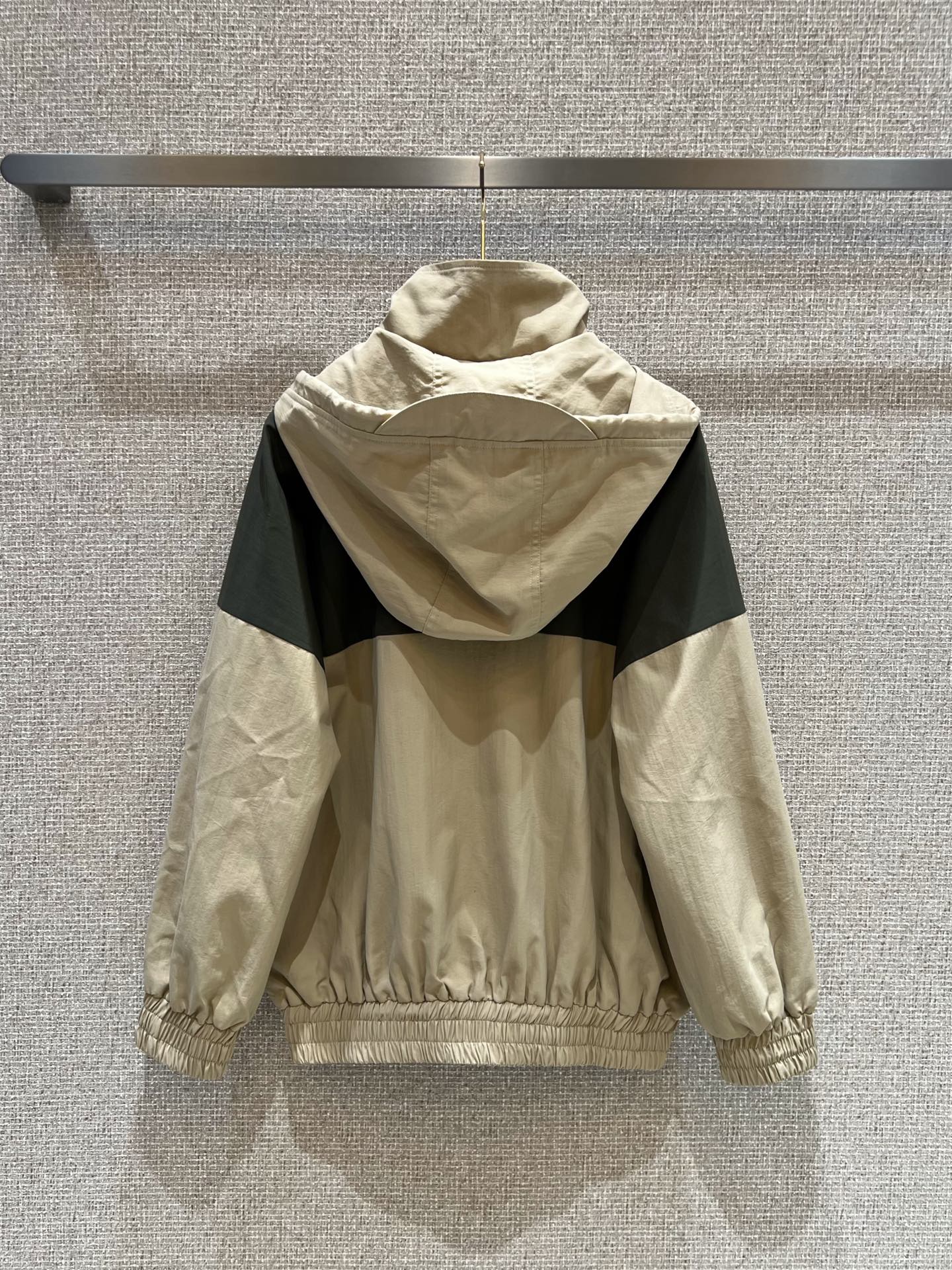 Celine 25 Jacket Beige Green Nylon Polyester