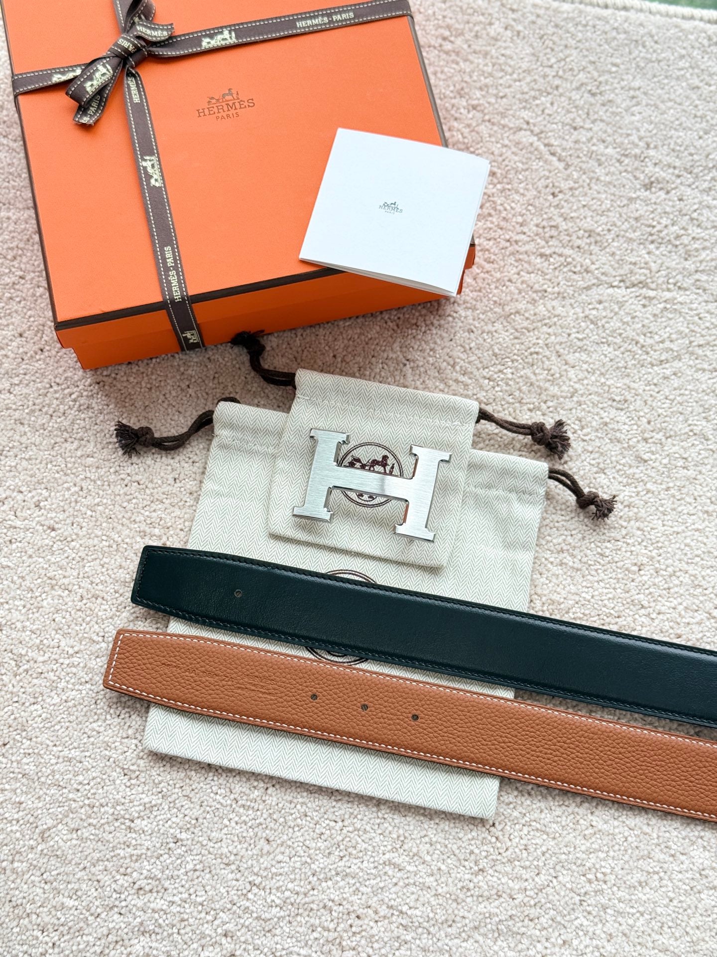 HM H 5382 38mm Belt Black Brown Leather 188232