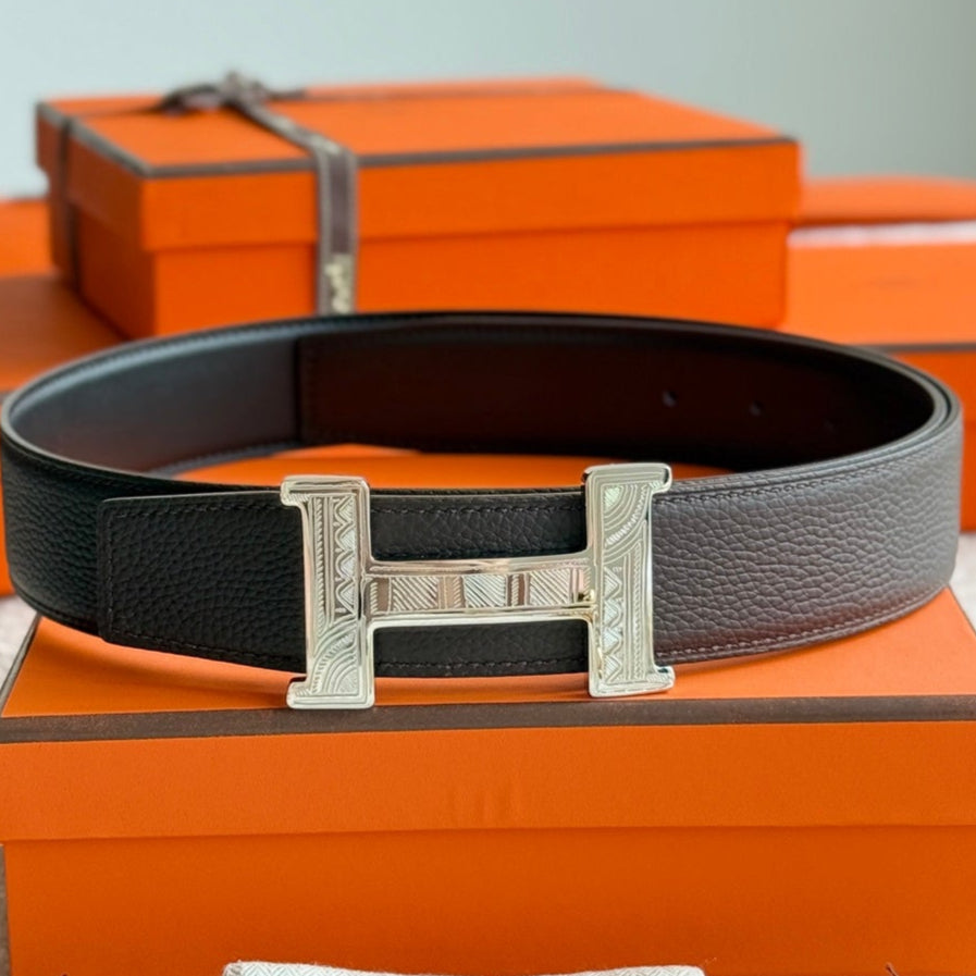 HM Constance Touareg 38mm Belt Black Ebony Leather 188430