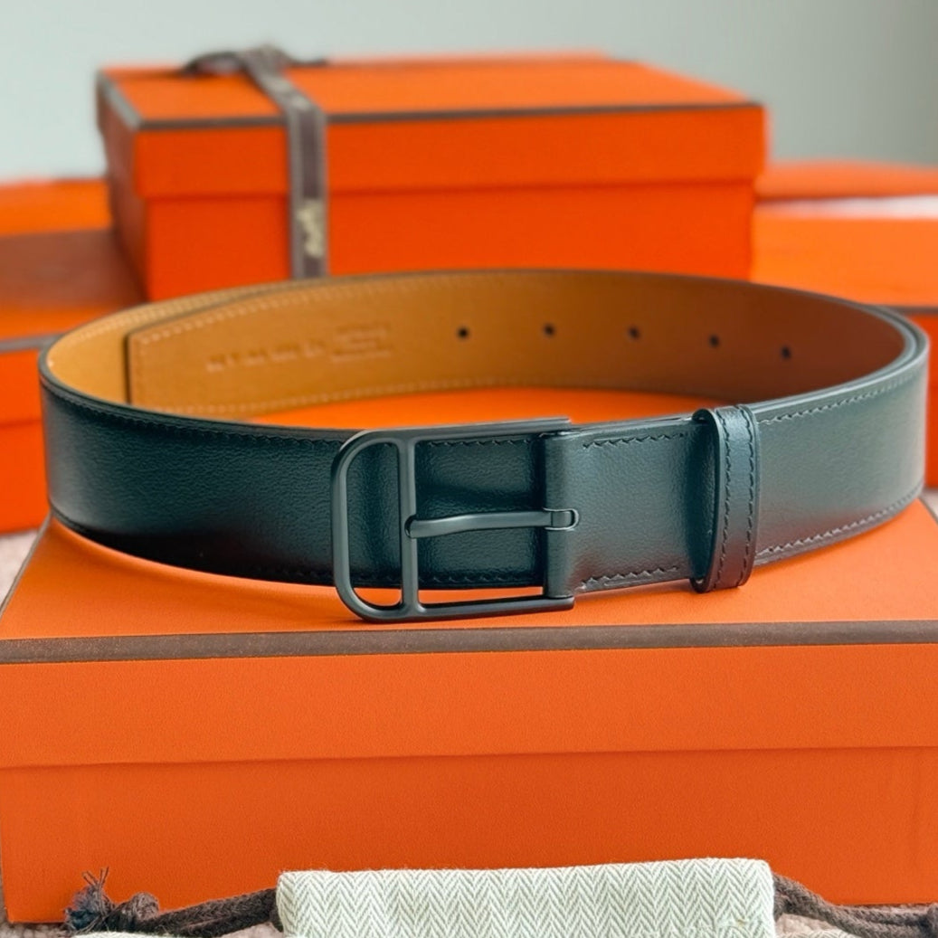 HM 35mm Romain Belt Black Brown Sheepskin 188398