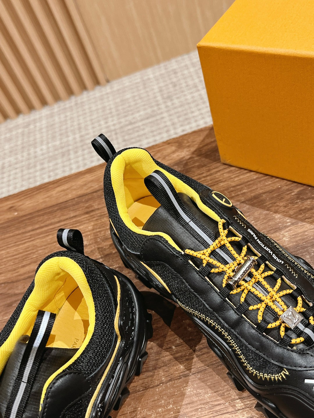 LV Rush Sneaker Black Mix Yellow Cowhide