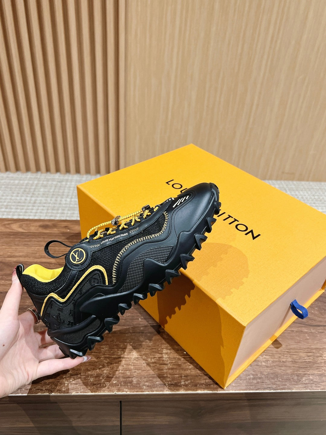 LV Rush Sneaker Black Mix Yellow Cowhide