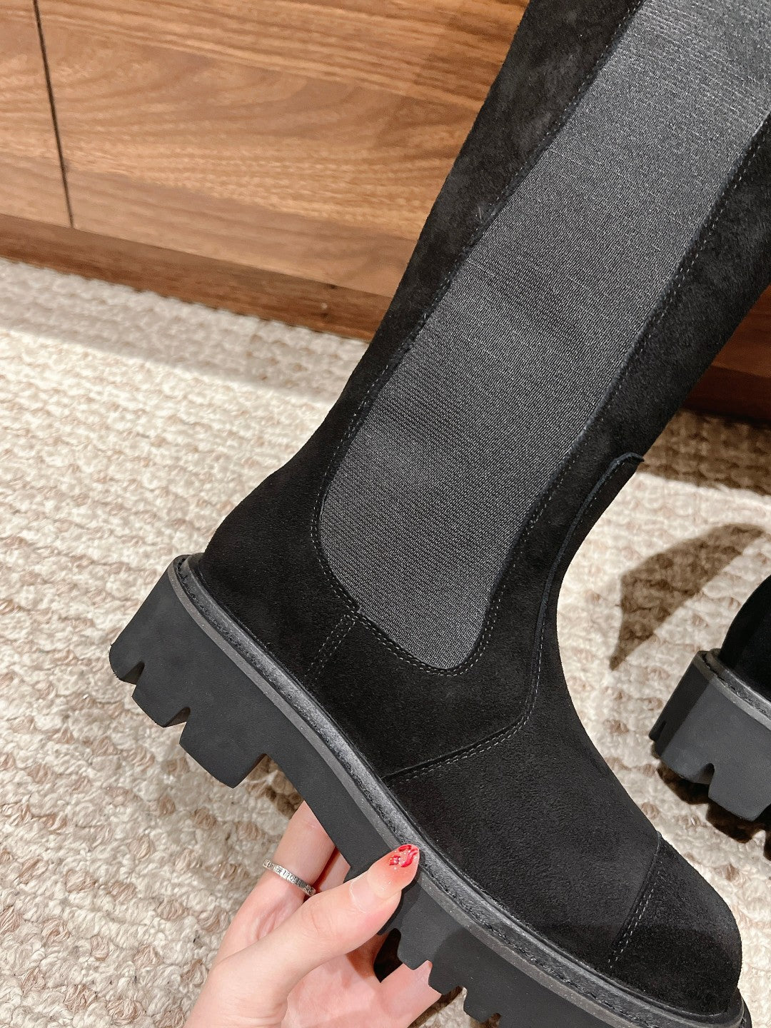 CC Chelsea High Boots Black Suede 937070