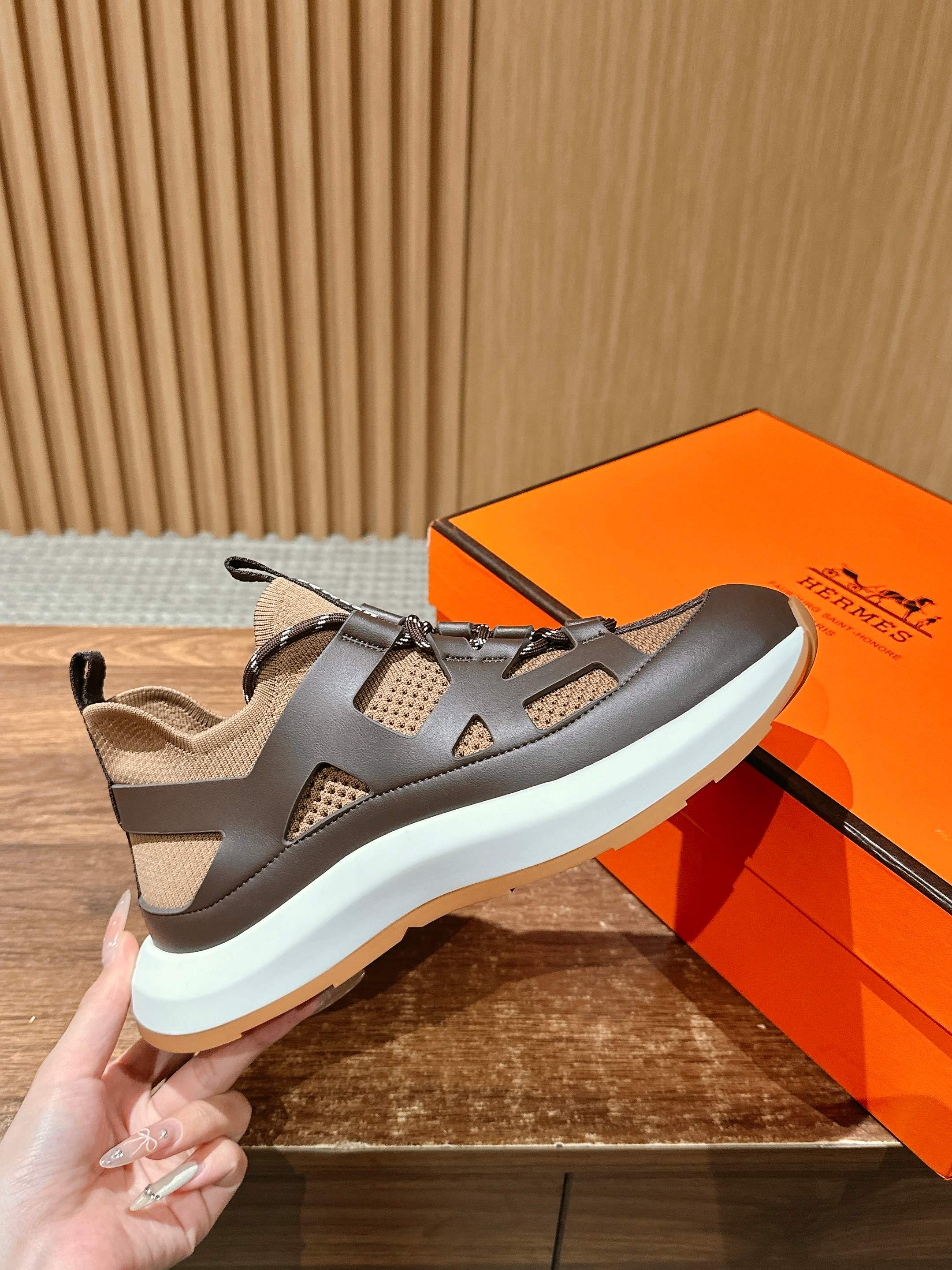 HM Katana Sneaker Brown Calfskin 317598