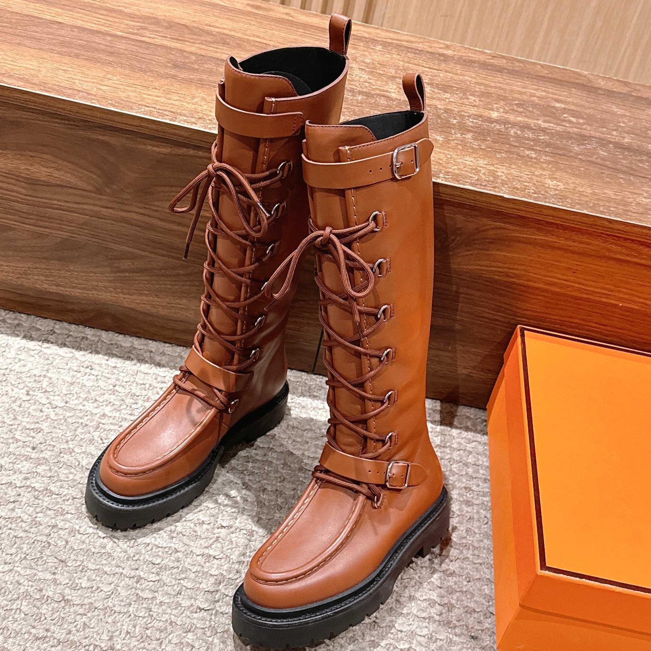 HM 25 High Boots Brown mix Black Calfskin 512528