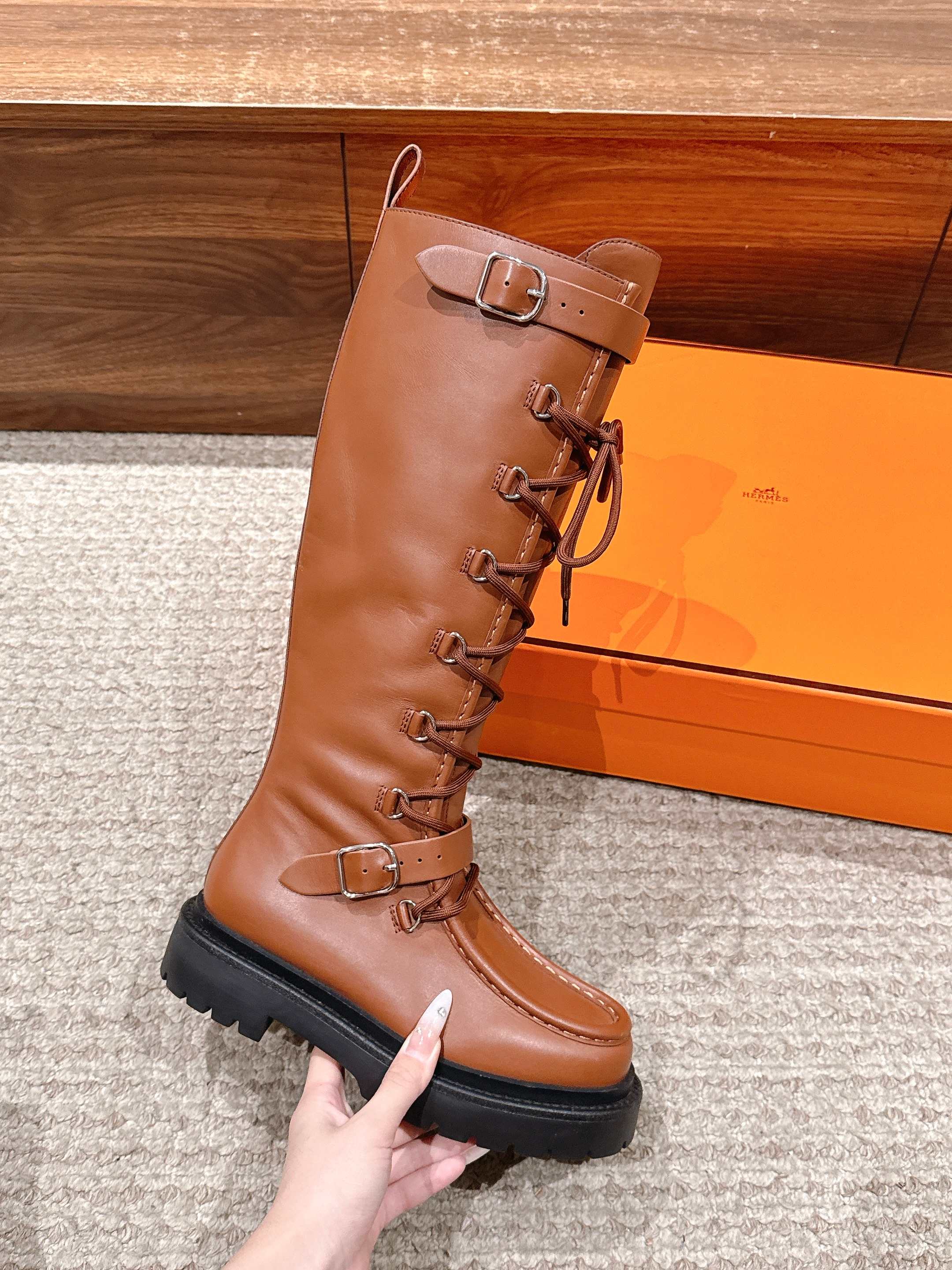 HM 25 High Boots Brown mix Black Calfskin 512528