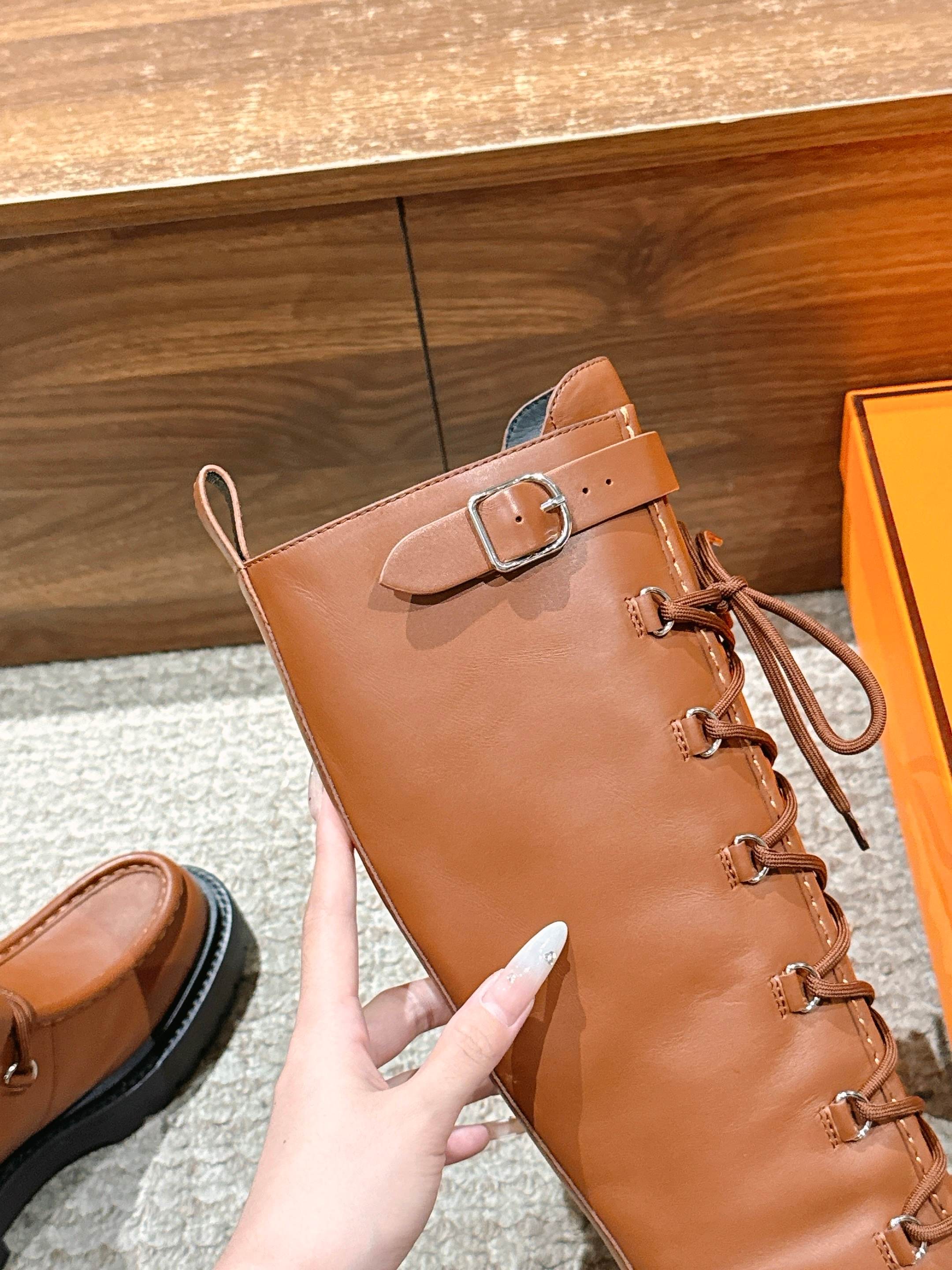 HM 25 High Boots Brown mix Black Calfskin 512528