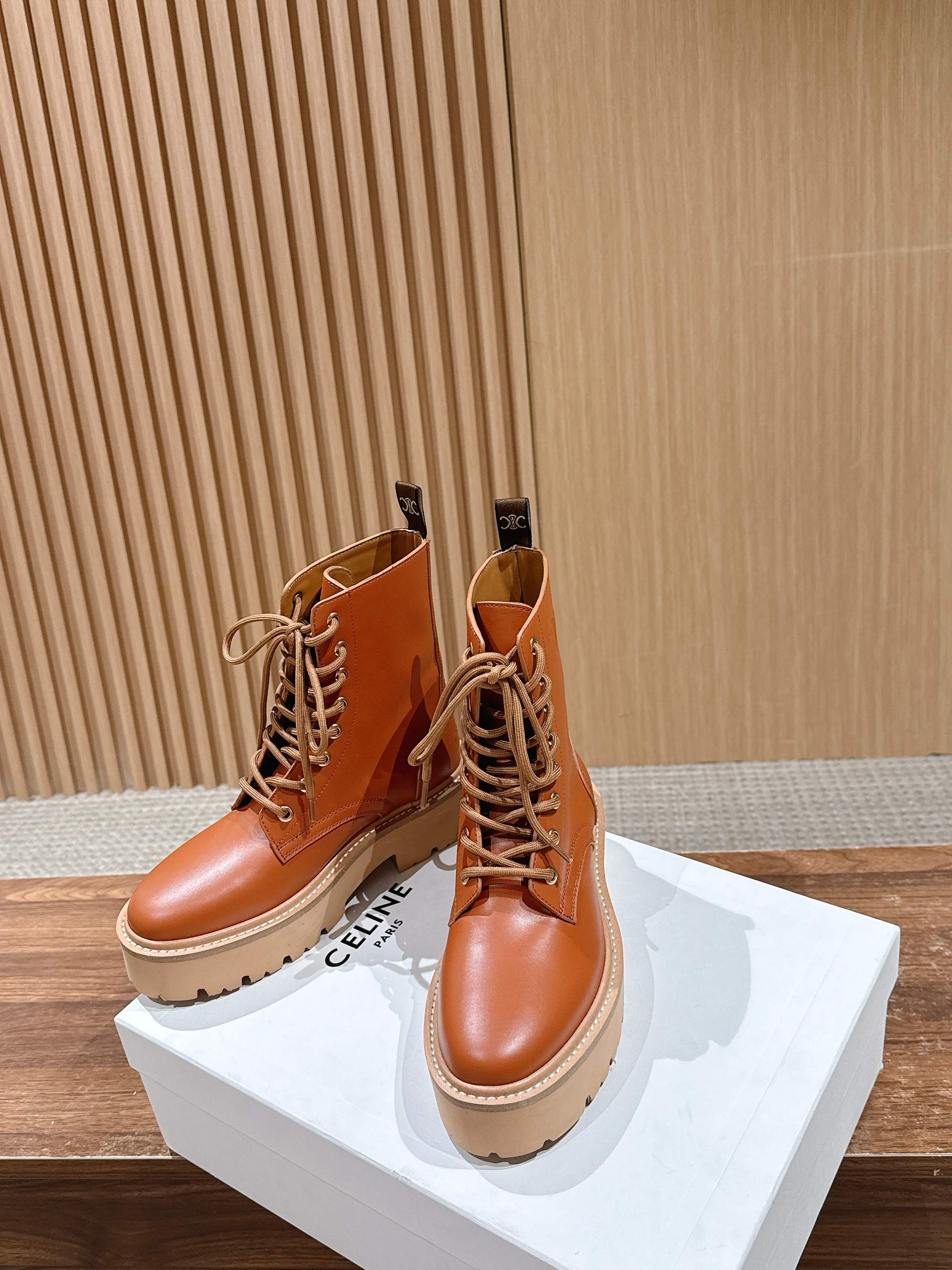 Celine 25 Boot Brown Calfskin 554010