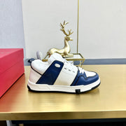 One Stud Sneaker Garavani Blue Calfskin White Fabric