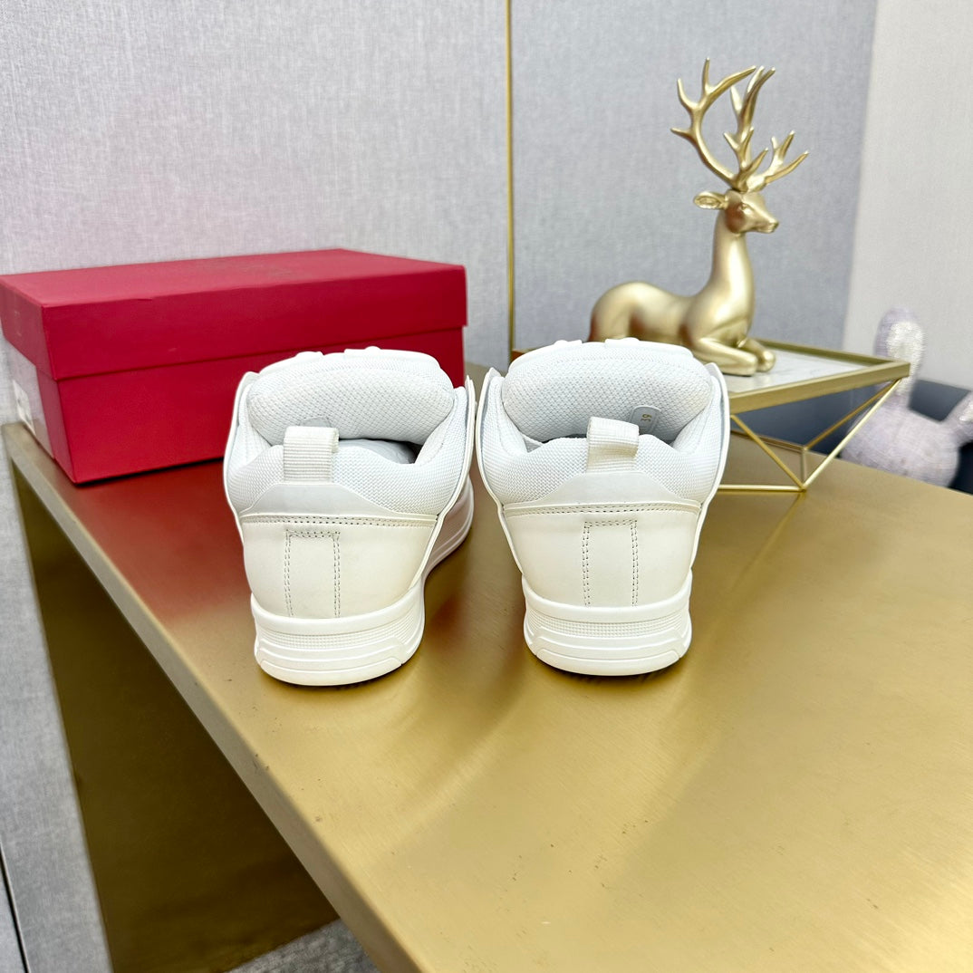 One Stud Sneaker Garavani Calfskin Fabric Pink White