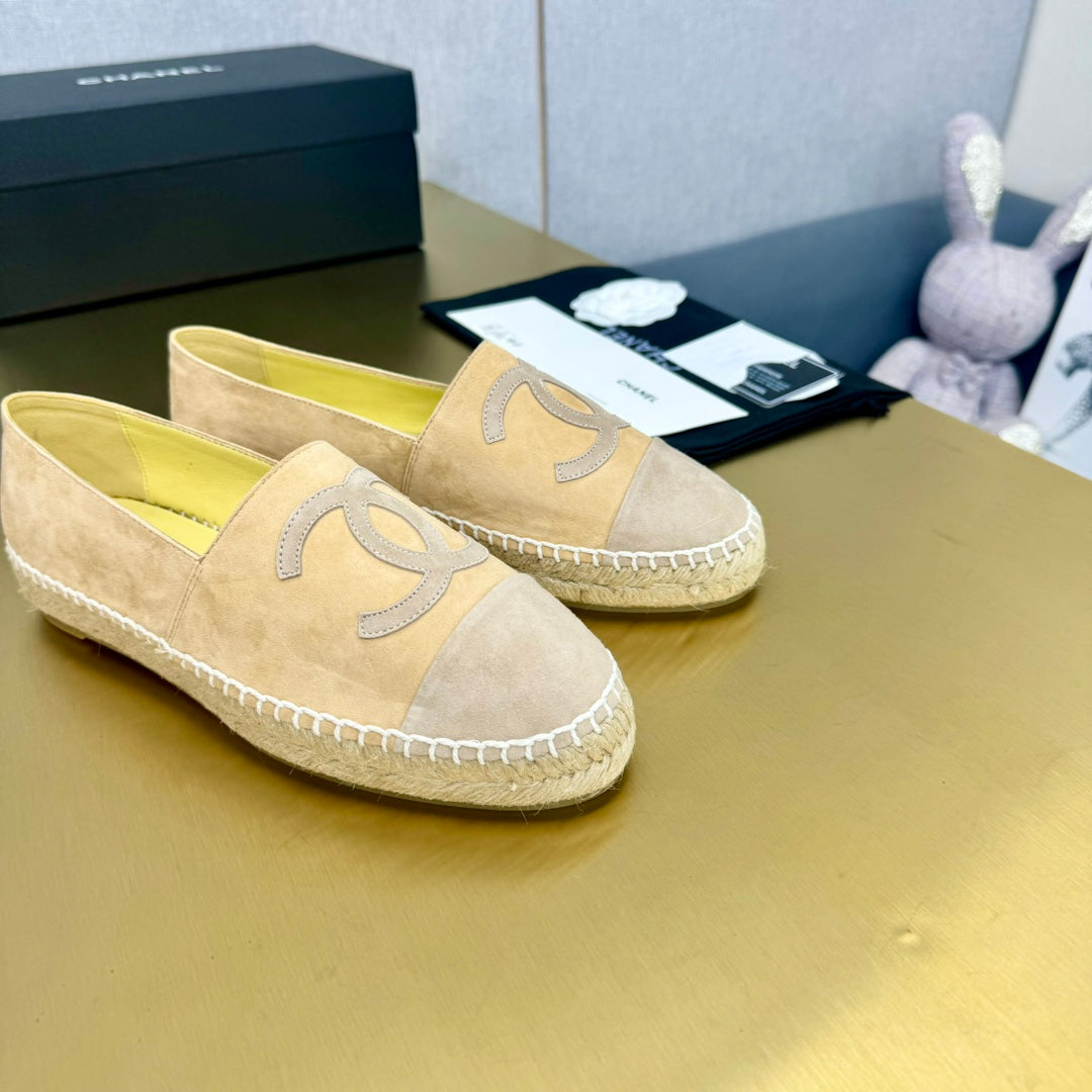 espadrilles beige and plaster suede