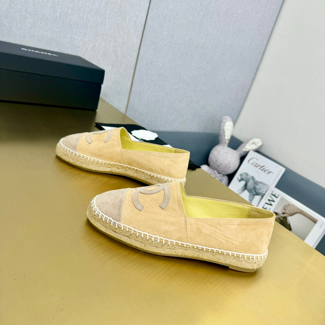 espadrilles beige and plaster suede