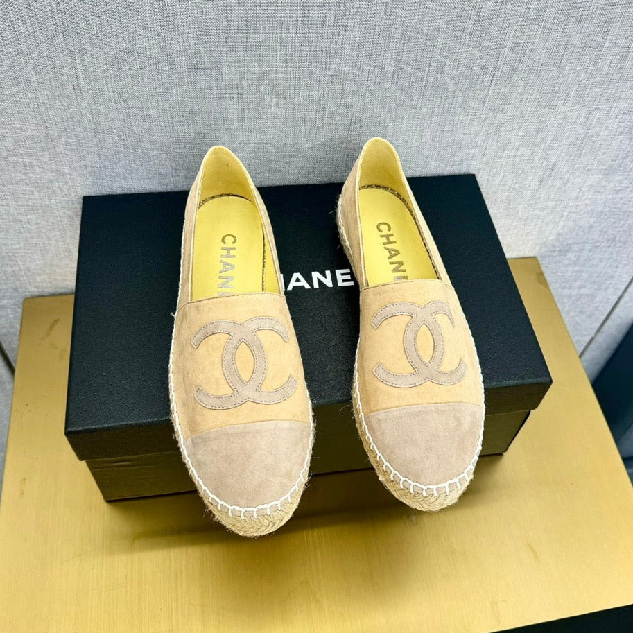 espadrilles beige and plaster suede