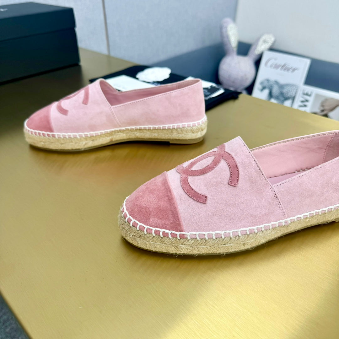 espadrilles rose and dark pink suede