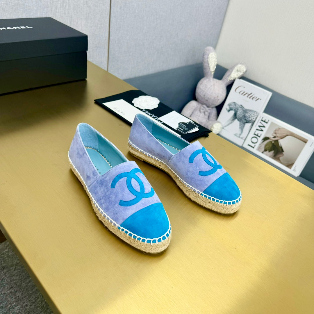 espadrilles purple blue and azure blue suede