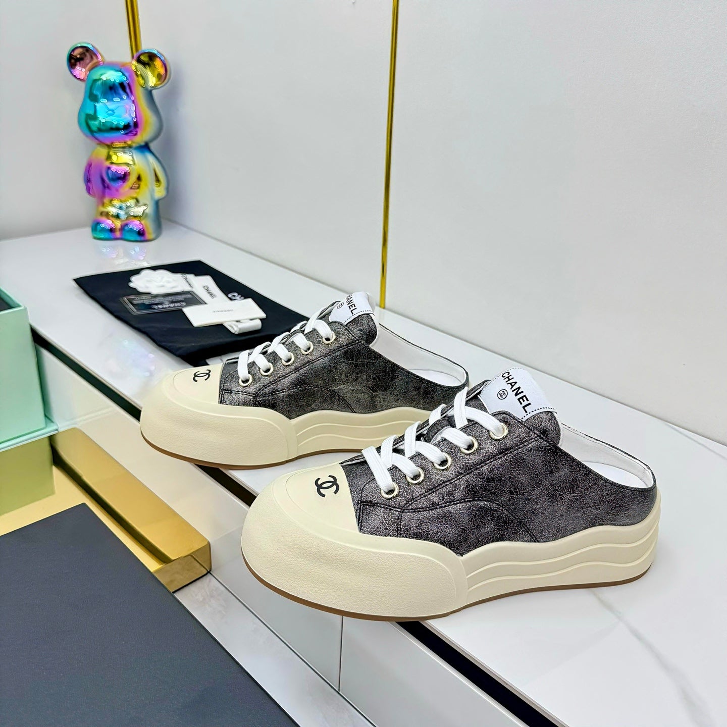 CC 25 Mules Sneaker Black Streak Calfskin 331182