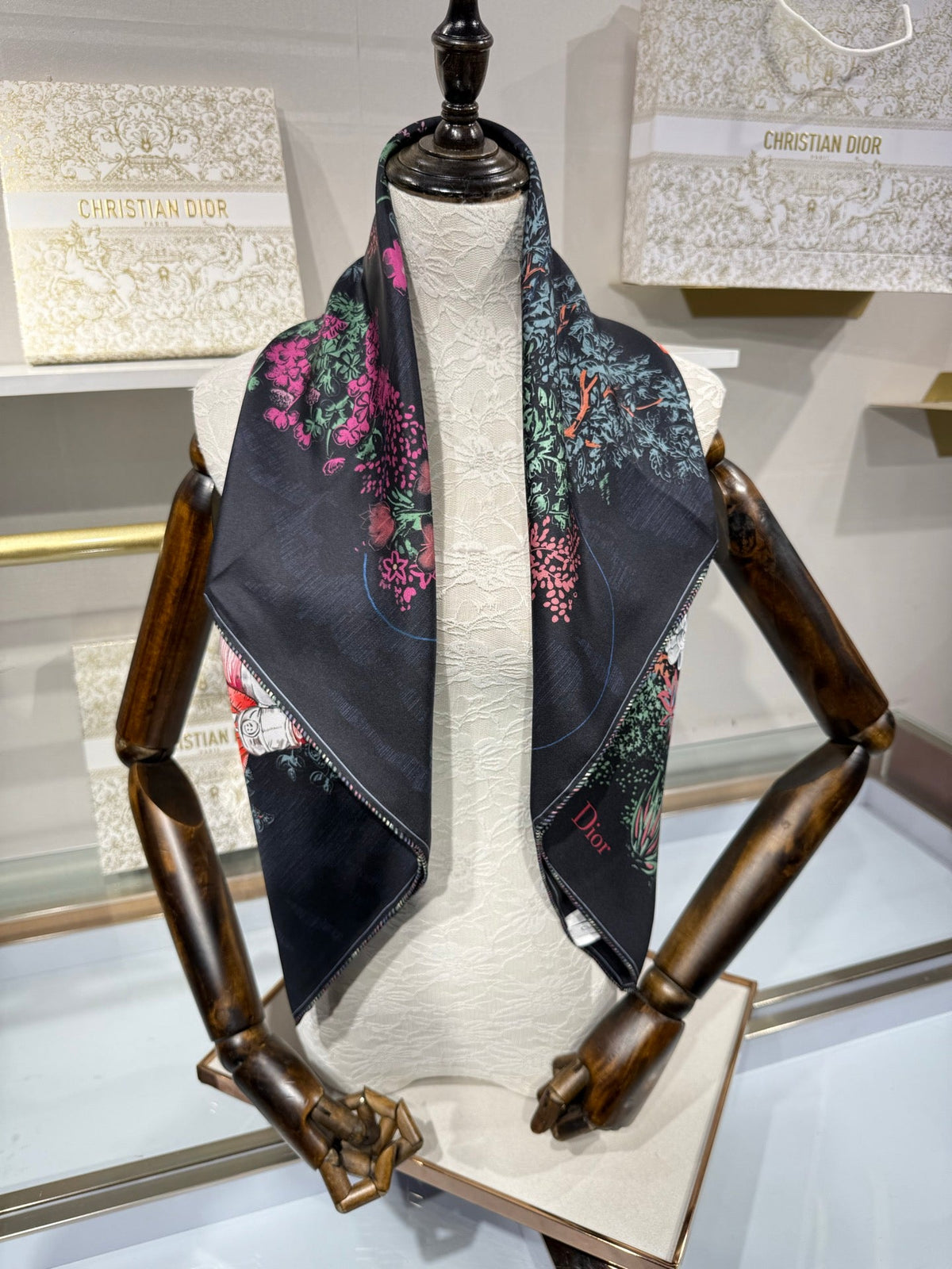 Dior 2026 Charming Garden Square Scarf 90cm Silk 207569