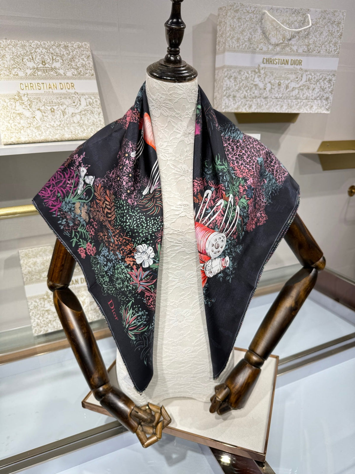 Dior 2026 Charming Garden Square Scarf 90cm Silk 207569