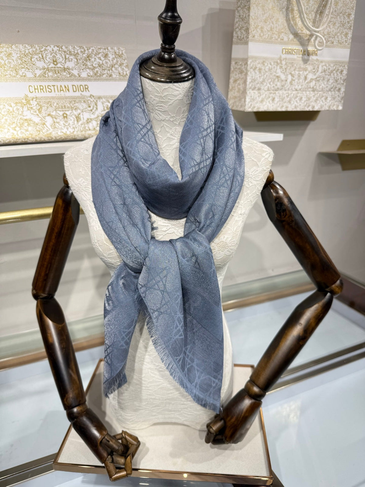 Dior 2026 Cannage Scarf 140cm Silk And Cashmere 211158