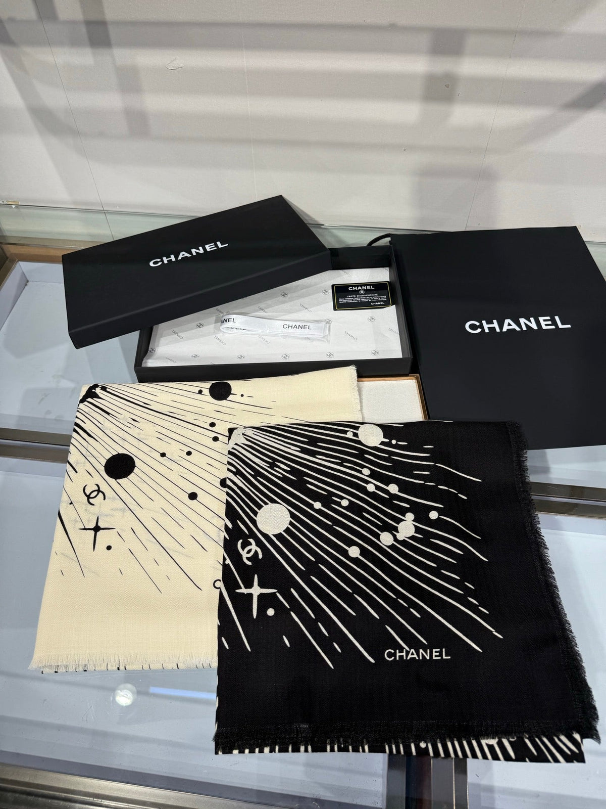 Chanel 2026 Cosmic Star Scarf 140cm Silk And Cashmere 215140