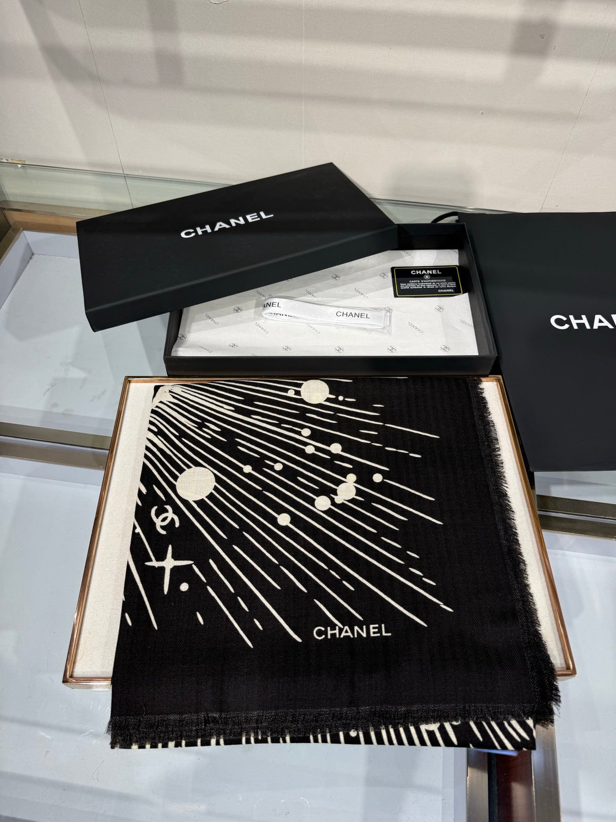 Chanel 2026 Cosmic Star Scarf 140cm Silk And Cashmere 215140
