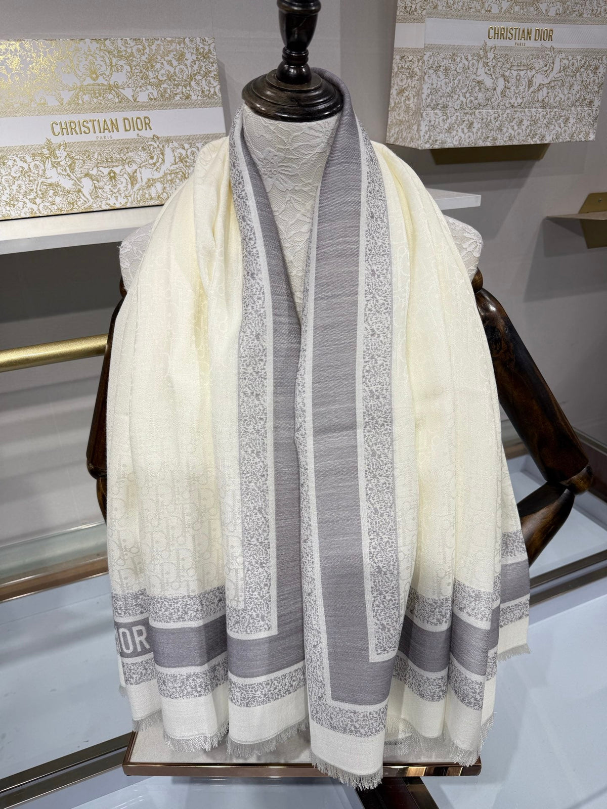 Dior 2026 Oblique Scarf 140cm Cashmere And Silk 217009