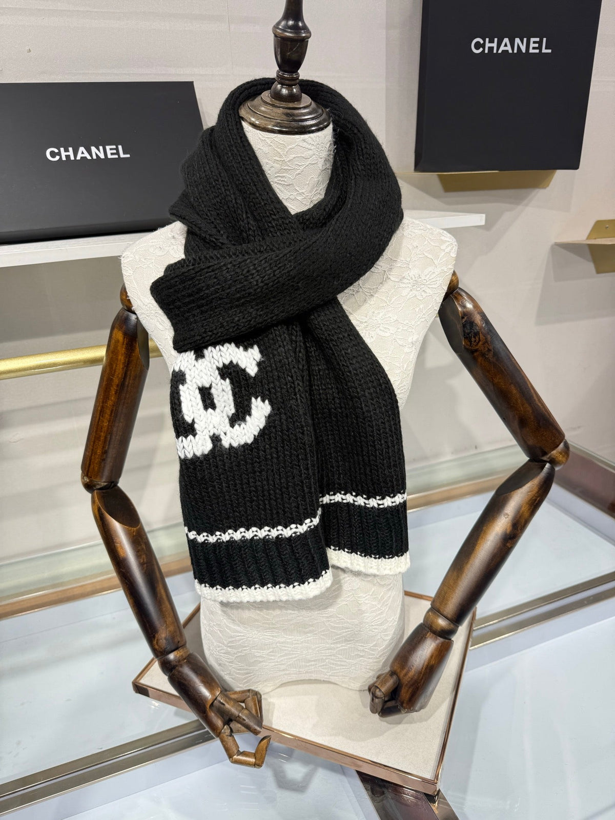 Chanel 2026 Knitted Scarf 190cm Wool 217102