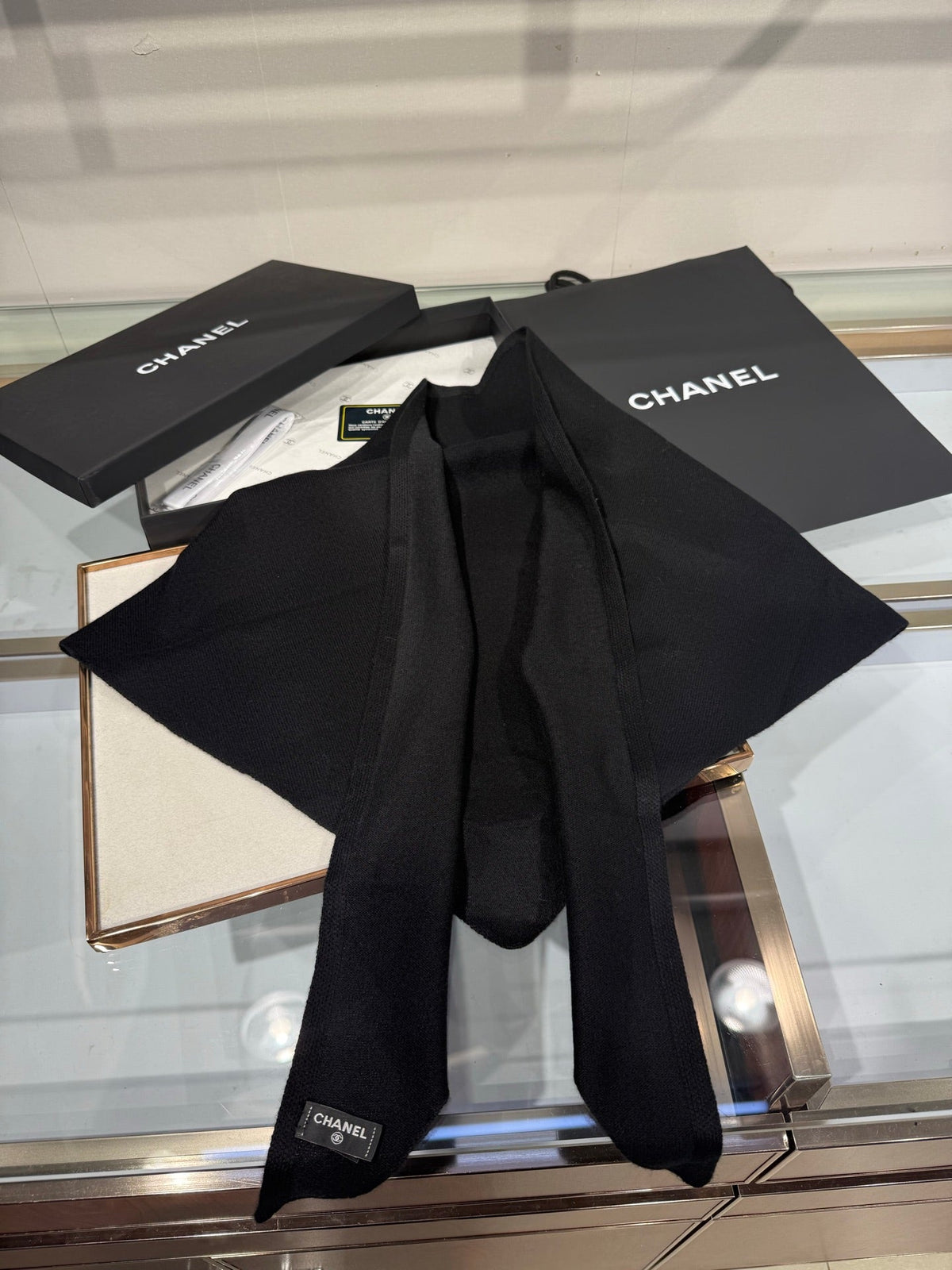 Chanel 2026 Logo CC Triangle Scarf 190cm Wool 217109