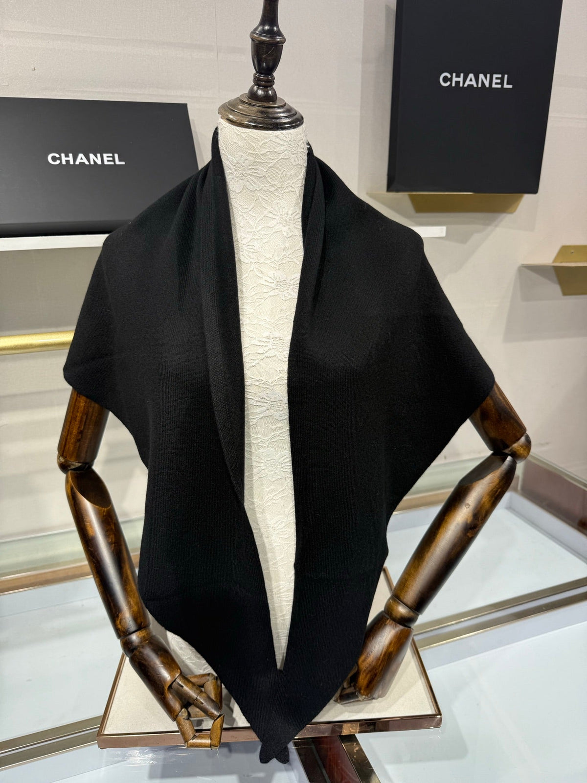 Chanel 2026 Logo CC Triangle Scarf 190cm Wool 217109